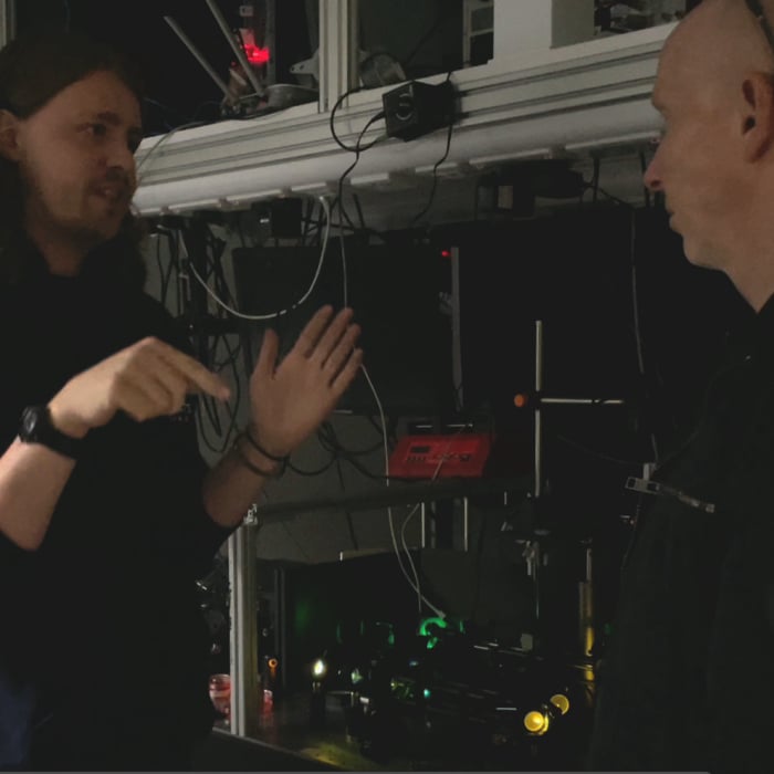 The light universe - physics painting by Gregor Harvie